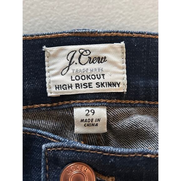 J. Crew Denim Jeans Women's Size 29 Blue Dark Wash Lookout High Rise Skinny - Picture 3 of 13